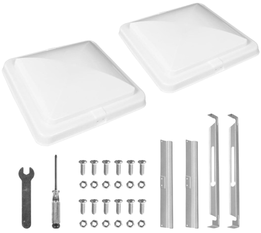 Jack Boss 2 Pack Set Roof Vent Cover, 14 Inch Replacement Vent Lid for Inside RV Trailer Camper Motorhome, White